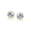 14k Yellow Gold 8.0mm Round CZ Stud Earrings - Diamond Designs