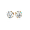 14k Yellow Gold 8.0mm Round CZ Stud Earrings - Diamond Designs