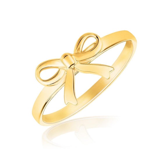14k Yellow Gold Bow Ring - Diamond Designs