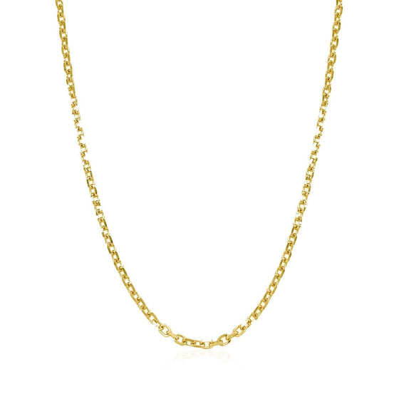 14k Yellow Gold Diamond Cut Cable Link Chain 1.8mm - Diamond Designs