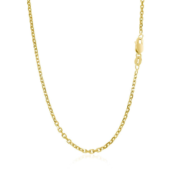 14k Yellow Gold Diamond Cut Cable Link Chain 1.8mm - Diamond Designs