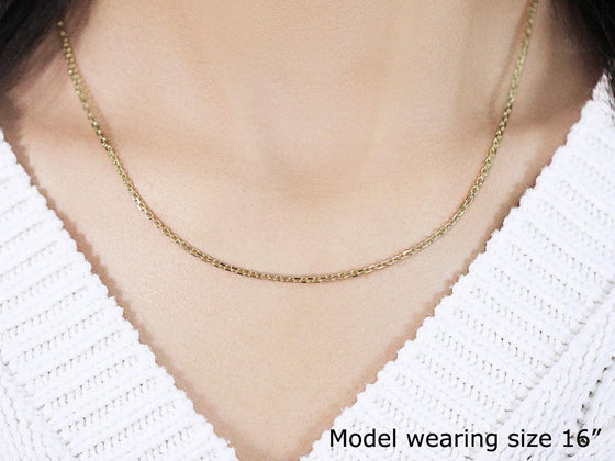 14k Yellow Gold Diamond Cut Cable Link Chain 1.8mm - Diamond Designs