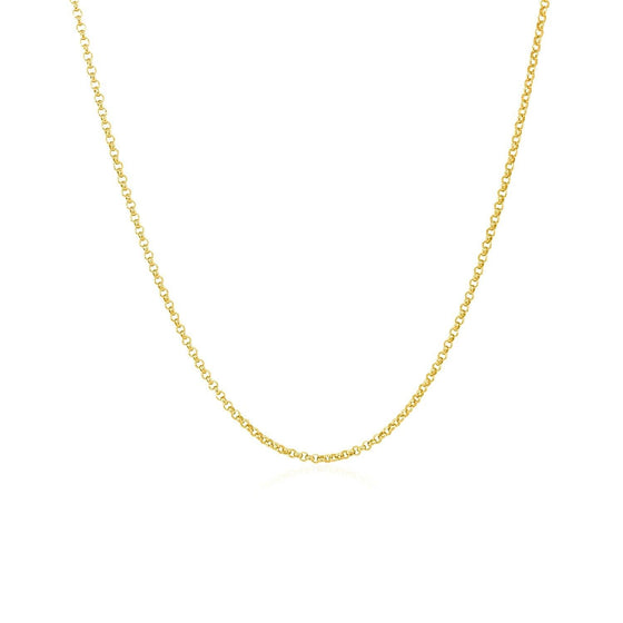 14k Yellow Gold Diamond Cut Rolo Chain 1.1mm - Diamond Designs