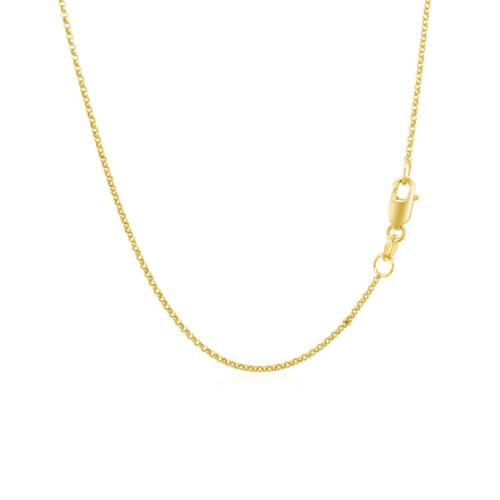 14k Yellow Gold Diamond Cut Rolo Chain 1.1mm - Diamond Designs