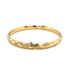 14k Yellow Gold Domed Bangle with a Weave Motif - Diamond Designs