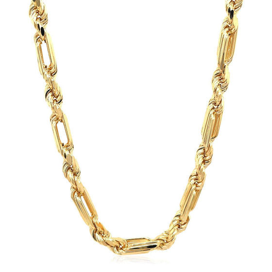 14k Yellow Gold Figaro Chain Necklace - Diamond Designs