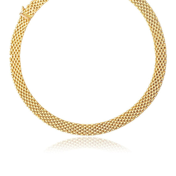 14k Yellow Gold Flexible Panther 9.0mm Line Necklace - Diamond Designs