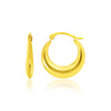 14k Yellow Gold Graduated Round Shape Hoop Earrings - Diamond Designs
