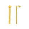 14k Yellow Gold Multi-Strand Drop Curb Chain Post Earrings - Diamond Designs