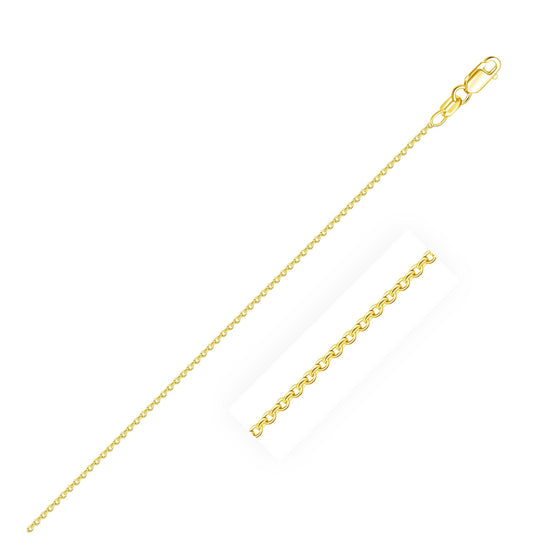 14k Yellow Gold Oval Cable Link Chain 0.97mm - Diamond Designs