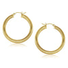 14k Yellow Gold Polished Hoop Earrings (40 mm) - Diamond Designs