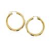 14k Yellow Gold Polished Hoop Earrings (40 mm) - Diamond Designs