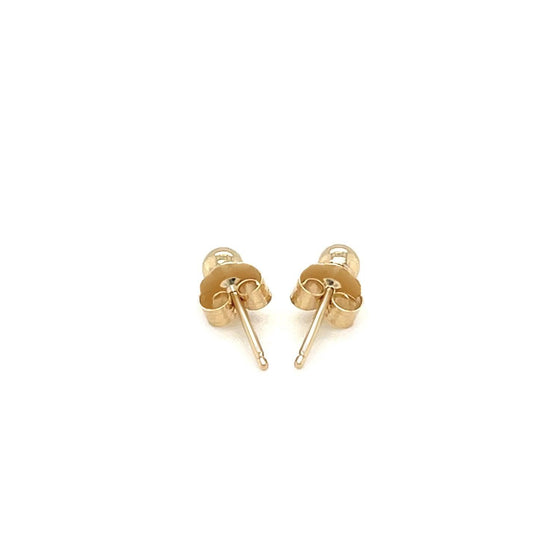 14k Yellow Gold Polished Round Stud Earrings - Diamond Designs