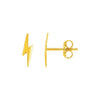 14k Yellow Gold Post Earrings with Lightning Bolts - Diamond Designs