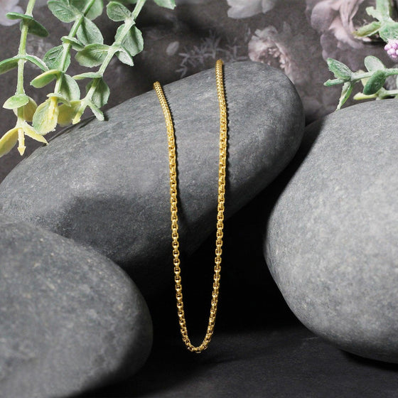 14k Yellow Gold Round Box Chain 1.7mm - Diamond Designs
