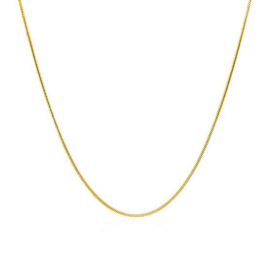 14k Yellow Gold Round Snake Chain 0.9mm - Diamond Designs