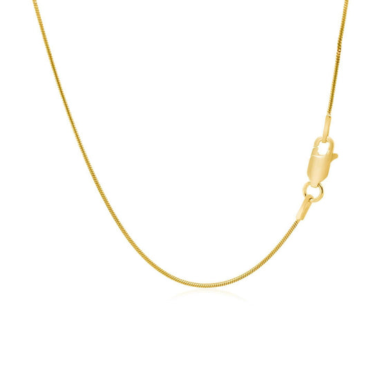 14k Yellow Gold Round Snake Chain 0.9mm - Diamond Designs