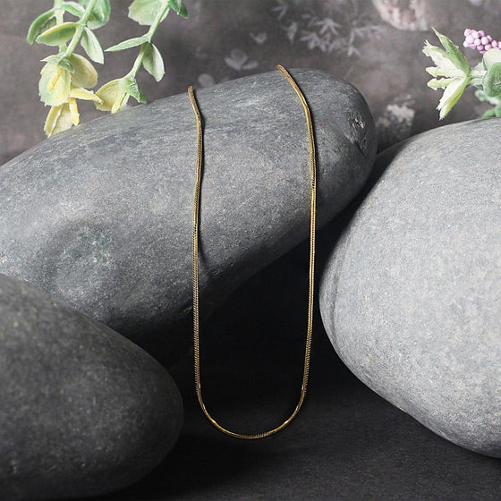 14k Yellow Gold Round Snake Chain 0.9mm - Diamond Designs