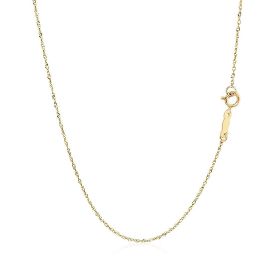 14k Yellow Gold Singapore Chain 0.8mm - Diamond Designs