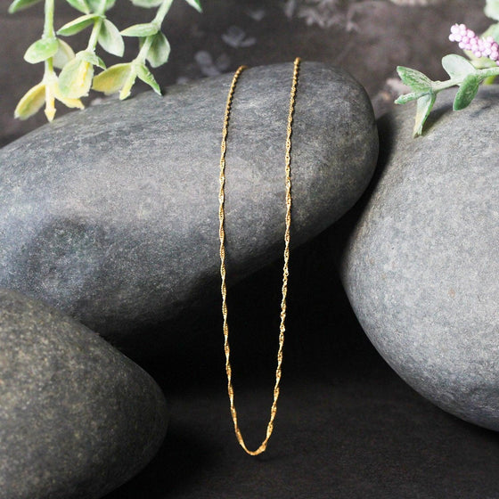 14k Yellow Gold Singapore Chain 0.8mm - Diamond Designs