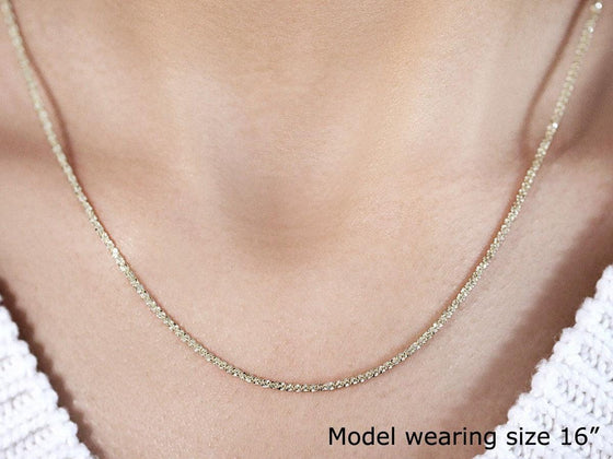 14k Yellow Gold Sparkle Chain 1.5mm - Diamond Designs