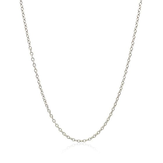 18k White Gold Round Cable Chain 1.5mm - Diamond Designs