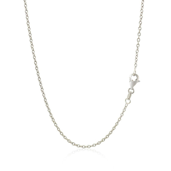 18k White Gold Round Cable Chain 1.5mm - Diamond Designs