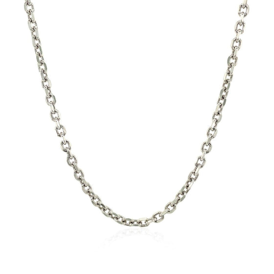 2.3mm Sterling Silver Rhodium Plated Cable Chain - Diamond Designs