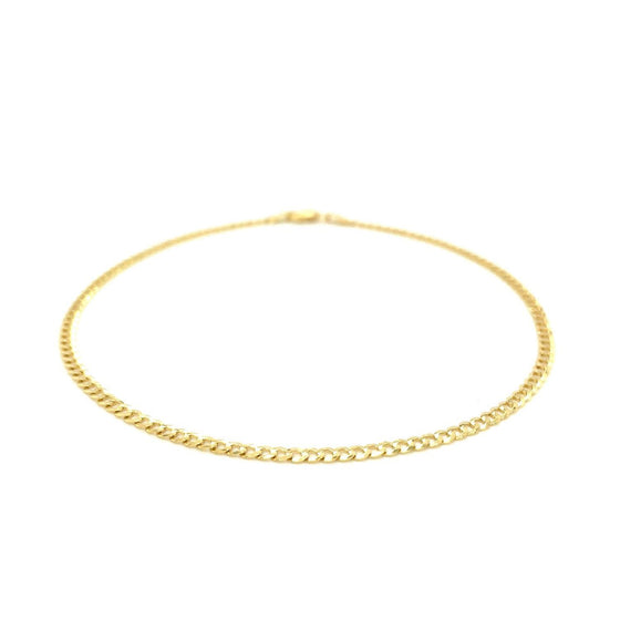 2.5mm 14k Yellow Gold Curb Link Anklet - Diamond Designs