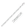 3.8mm 14k White Gold Solid Figaro Bracelet - Diamond Designs