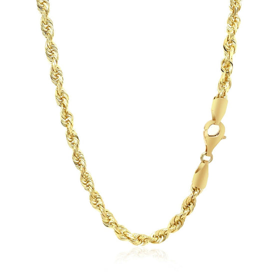 4.0mm 10k Yellow Gold Solid Diamond Cut Rope Chain - Diamond Designs