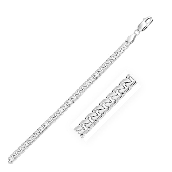 4.4mm 14k White Gold Solid Miami Cuban Bracelet - Diamond Designs