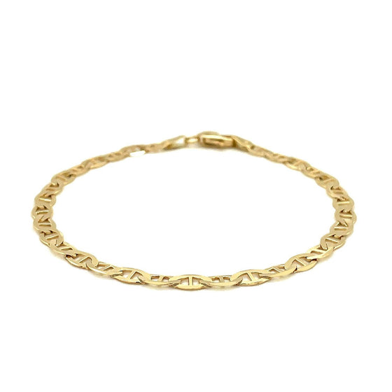 4.5mm 14k Yellow Gold Mariner Link Bracelet - Diamond Designs