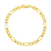4.5mm 14k Yellow Gold Solid Figaro Bracelet - Diamond Designs