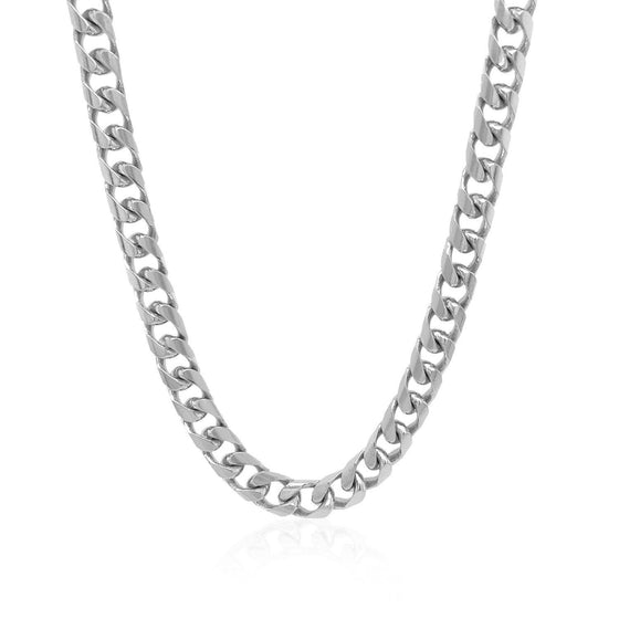 5.8mm 14k White Gold Solid Miami Cuban Chain - Diamond Designs