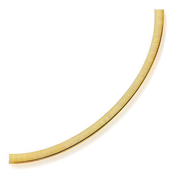 6.0mm 14k Two Tone Gold Reversible Omega Necklace - Diamond Designs