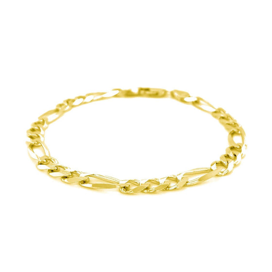 6.0mm 14k Yellow Gold Solid Figaro Bracelet - Diamond Designs