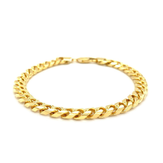 6.7mm 14k Yellow Gold Solid Miami Cuban Bracelet - Diamond Designs