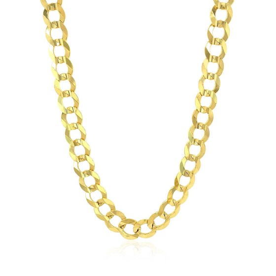7.0mm 10k Yellow Gold Curb Chain - Diamond Designs