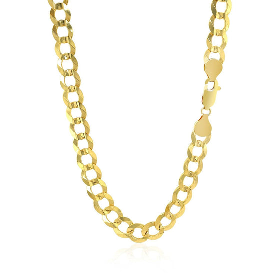 7.0mm 10k Yellow Gold Curb Chain - Diamond Designs