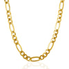 7.0mm 14k Yellow Gold Solid Figaro Chain - Diamond Designs