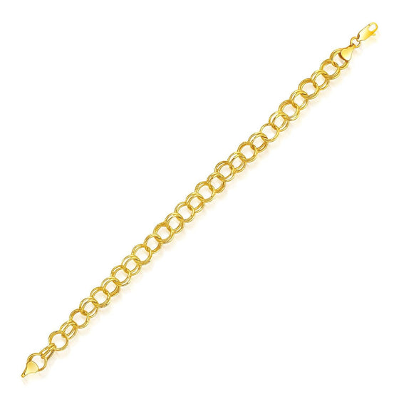 8.0 mm 14k Yellow Gold Lite Charm Bracelet - Diamond Designs