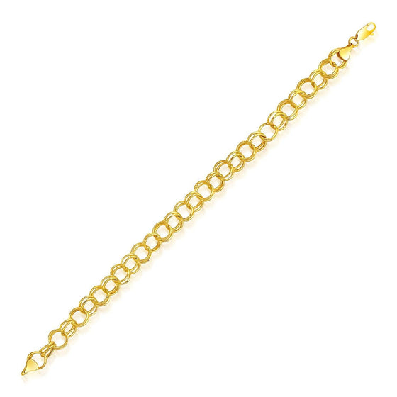 8.0 mm 14k Yellow Gold Lite Charm Bracelet - Diamond Designs