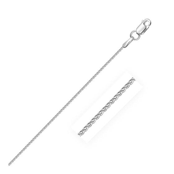 White Gold Round Wheat Chain 1.1mm