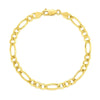 4.5mm 14k Yellow Gold Solid Figaro Bracelet - Diamond Designs