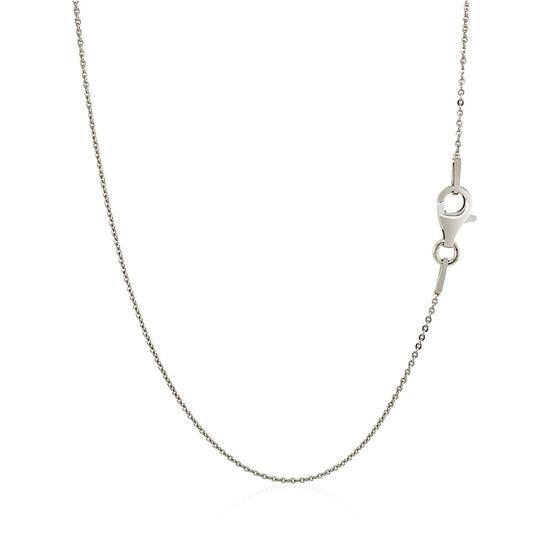 Sterling Silver Rhodium Plated Cable Chain 0.6mm