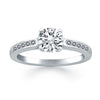 14k White Gold Diamond Channel Cathedral Engagement Ring