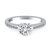14k White Gold Diamond Channel Cathedral Engagement Ring