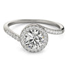 14k White Gold Halo Design Bypass Round Diamond Engagement Ring (5/8 cttw)