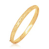 14k Yellow Gold Diamond Cut Design Dome Motif Children's Bangle